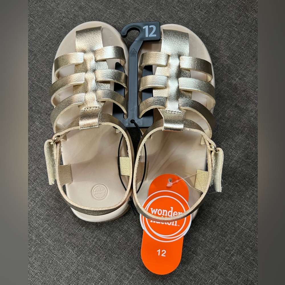NWT Wonder Nation sandal girls size 12 gold